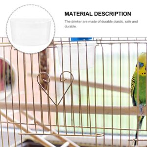 balacoo 12pcs Bird Water Hanging Cups Bird Food Water Bowls Clear Plastic for Bird Parrot Cage Feed Cup Food Container Supplies