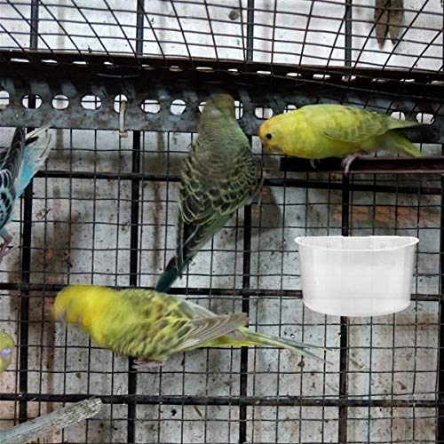 balacoo 12pcs Bird Water Hanging Cups Bird Food Water Bowls Clear Plastic for Bird Parrot Cage Feed Cup Food Container Supplies