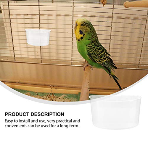 balacoo 12pcs Bird Water Hanging Cups Bird Food Water Bowls Clear Plastic for Bird Parrot Cage Feed Cup Food Container Supplies