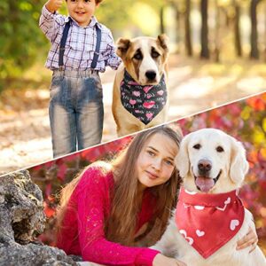 4 Pieces Valentine's Day Dog Bandana Heart Dog Bandanas Washable Pet Neckerchief Square Dog Kerchief Dog Scarf Bibs for Dogs Cats Pets Festival Accessories