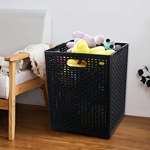 Neadas 42L Plastic Foldable Laundry Basket for Wet Towels and Clothes, Collapsible Storage Basket, 2-Pack