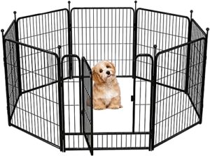 fxw rollick dog playpen designed for camping, yard, 32" height for small/medium dogs, 8 panels