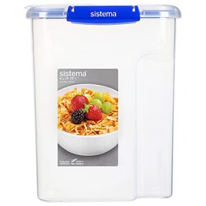 Sistema KLIP IT PLUS Cereal Storage Container | Airtight 4.2 Litre Food Pantry Storage Container | 4.2L | BPA-Free