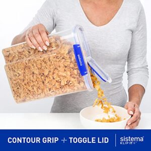 Sistema KLIP IT PLUS Cereal Storage Container | Airtight 4.2 Litre Food Pantry Storage Container | 4.2L | BPA-Free