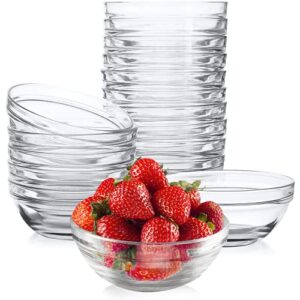 3.5 Inch Mini Meal Prep Bowls - Glass Ramekins Bowls | Stackable Clear Serving Bowls | Bowl for Salad, Dessert, Dips, Nut | Candy Dishes, Stackable and Dishwasher Safe | Kitchenware - Set of 6