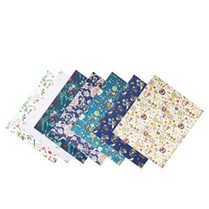 EXCEART 7Pcs Cotton Fabric Bundle Rustic Forest Series Quilting Sewing Fabric Patchwork Cloths Sheets for DIY Crafts Handmade Bags Bow Making Cloth 40x50cm (Assorted Color)