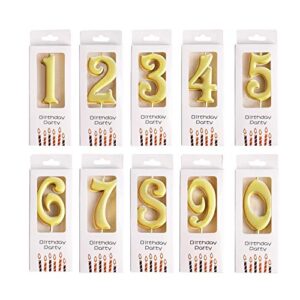 phd cake 10-count 0-9 gold number birthday candles, number one birthday, gold number candles, party celebration, baby showers