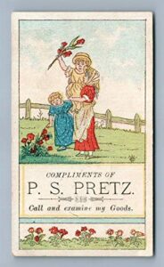 victorian trade card p.s.pretz stoves & tin-ware antique