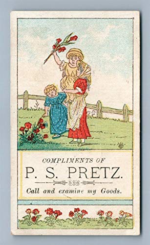 VICTORIAN TRADE CARD P.S.PRETZ STOVES & TIN-WARE antique