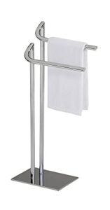 pilaster design transitional stainless steel cooney freestanding bathroom towel rack with two bars