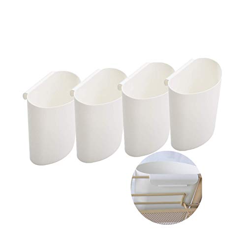 4Pcs Hanging Cup Holder,Rolling Cart Accessories Utility cart Accessories Hanging Bins,Hanging Flower Pots,Space Saver,Storage Bucket Desktop Container,Make Up Pencil Holder (White-1)