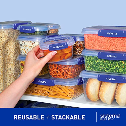 Sistema KLIP IT PLUS Food Storage Container | 5.5 L Square | Stackable & Airtight Fridge/Freezer Food Boxes with Lids | Recyclable with TerraCycle® | BPA-Free Plastic