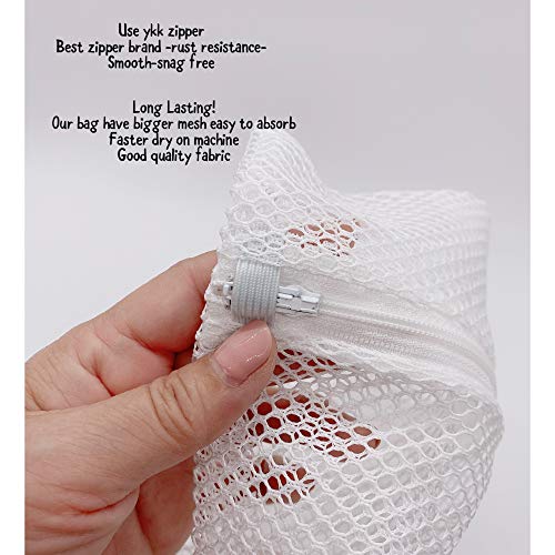 GoldenBestStore Set of 2 Premium Special Mesh Laundry Bag Perfect Size for Face-Cloth Mask ,Baby's cloths, socks, Lingerie,Underwear, With Ykk zipper ,Washer Dryer friendly ,Made In USA