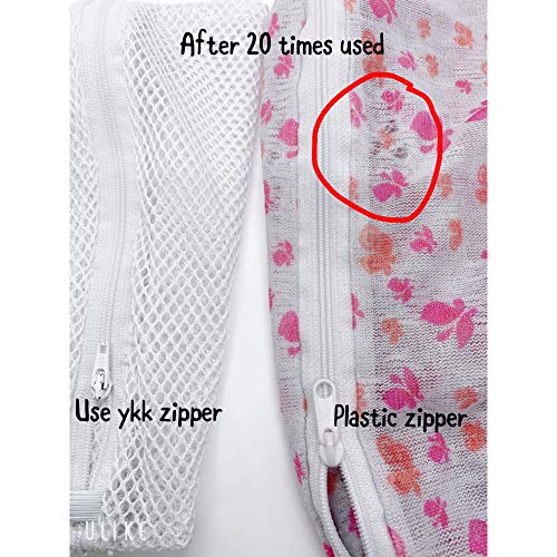 GoldenBestStore Set of 2 Premium Special Mesh Laundry Bag Perfect Size for Face-Cloth Mask ,Baby's cloths, socks, Lingerie,Underwear, With Ykk zipper ,Washer Dryer friendly ,Made In USA