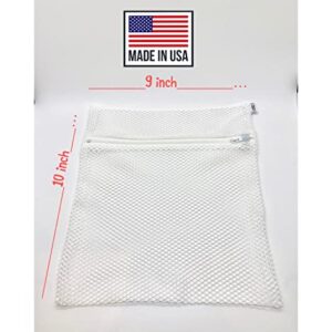 GoldenBestStore Set of 2 Premium Special Mesh Laundry Bag Perfect Size for Face-Cloth Mask ,Baby's cloths, socks, Lingerie,Underwear, With Ykk zipper ,Washer Dryer friendly ,Made In USA