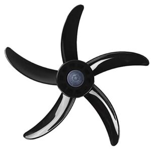 chictry plastic fan blade 5 leaves with nut cover for 20 inch household standing pedestal fan table fanner general accessories replacement part black one size