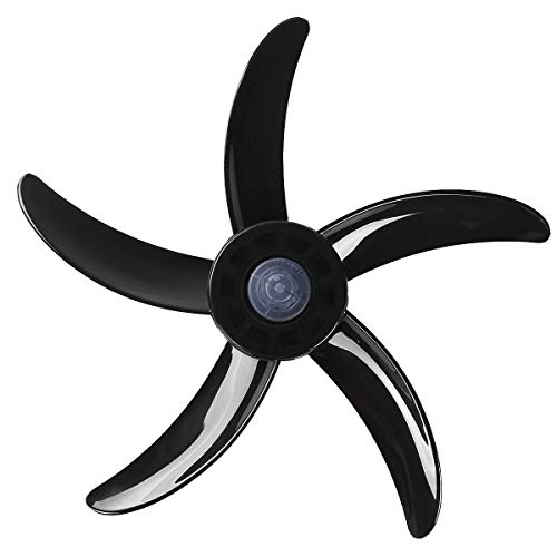 CHICTRY Plastic Fan Blade 5 Leaves with Nut Cover for 20 Inch Household Standing Pedestal Fan Table Fanner General Accessories Replacement Part Black One Size