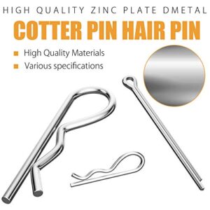 VIGRUE 500PCS Cotter Pin Assortment Kit Hitch Pin Zinc Plated R Clip Assortment Kit Fastener for Use on Hitch Pin Lock System