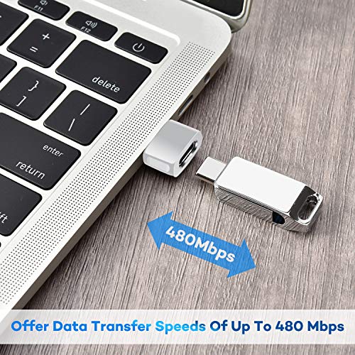 Basesailor USB to USB C Adapter 3 Pack,Zinc Alloy Type C Female to A Male Charger Block-Converter for iPhone 12 13 14 Pro Max,Airpods,iPad 8 10 Air 4 5 Mini 6,Samsung Galaxy Z Fold Flip S23 A53 Watch