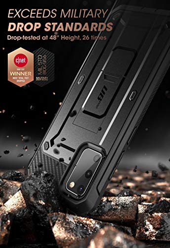 SUPCASE Unicorn Beetle Pro Series Designed for Samsung Galaxy S20 FE (2020 Release), Full-Body Dual Layer Rugged Holster & Kickstand Case with Built-in Screen Protector (Black)