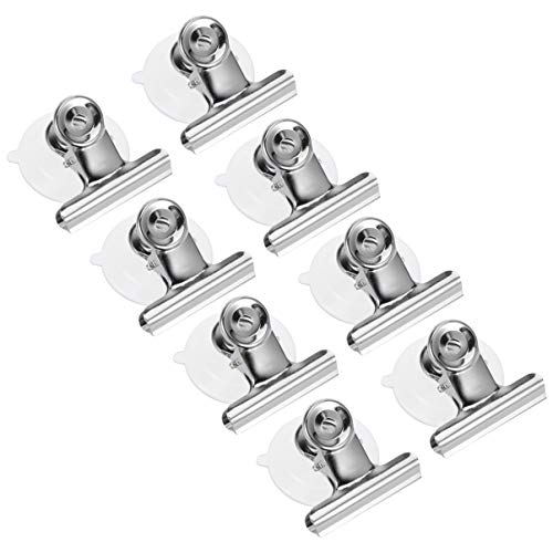 YARNOW 8 Pcs Suction Cup Clip Display Business Cards Holder Stand Clear Clamps Hanging Home Office Accessories