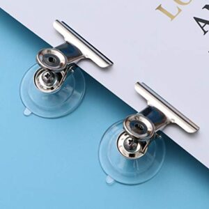 YARNOW 8 Pcs Suction Cup Clip Display Business Cards Holder Stand Clear Clamps Hanging Home Office Accessories