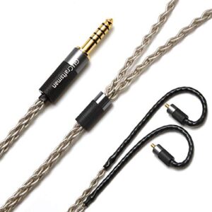 gucraftsman 6n single crystal silver upgrade earphone cable 2.5mm/3.5mm/4.4mm earphone upgrade cable for ipx ue5pro ue6pro ue11pro ue18+pro rm live (4.4mm plug)