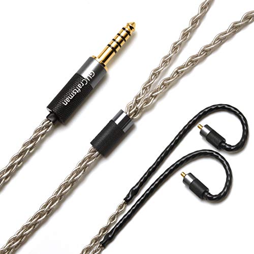 GUCraftsman 6N Single Crystal Silver Upgrade Earphone Cable 2.5mm/3.5mm/4.4mm Earphone Upgrade Cable for IPX UE5Pro UE6Pro UE11Pro UE18+Pro RM Live (4.4mm Plug)