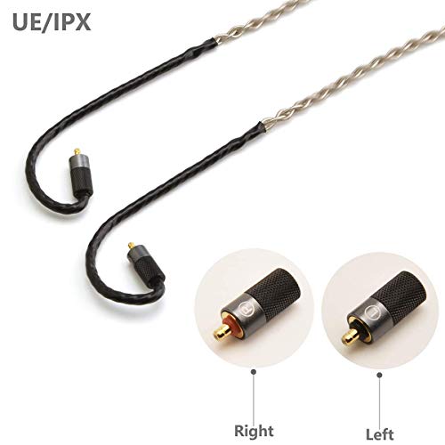 GUCraftsman 6N Single Crystal Silver Upgrade Earphone Cable 2.5mm/3.5mm/4.4mm Earphone Upgrade Cable for IPX UE5Pro UE6Pro UE11Pro UE18+Pro RM Live (4.4mm Plug)