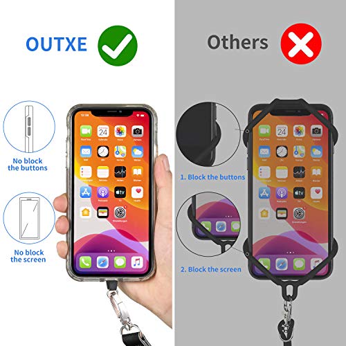 OUTXE Universal Phone Tether Tab Without Adhesive, 4 Pack Phone Lanyard Replacement Part for Phone Strap (4 PCS)