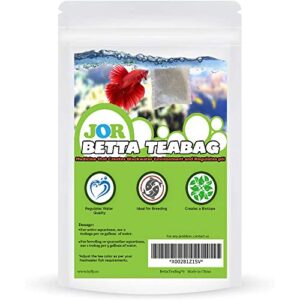 jor betta teabags, 1.4-ounce, crushed indian almond catappa leaves, regulates water, encourages breeding, 6 bags per pack