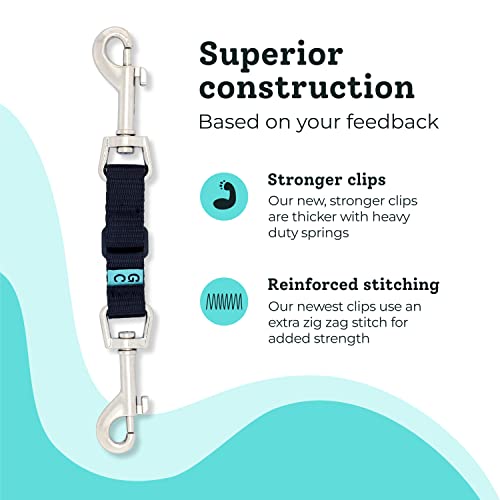 Gentle Creatures Collar Companion - Adjustable Collar Backup Clip for Dog Harness, Prong Collar, Pinch Collar, Gentle Lead - Double Ended Backup Clasp - Harness to Collar Safety Clip