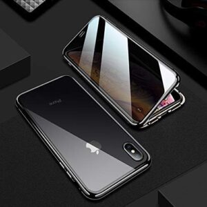 Privacy Magnetic Case for iPhone 11, Anti Peep Magnetic Adsorption Privacy Screen Protector Double Sided Tempered Glass Metal Bumper Frame Anti-Peeping Phone Case Anti-Spy Cover for iPhone 11