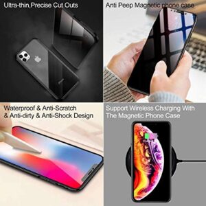 Privacy Magnetic Case for iPhone 11, Anti Peep Magnetic Adsorption Privacy Screen Protector Double Sided Tempered Glass Metal Bumper Frame Anti-Peeping Phone Case Anti-Spy Cover for iPhone 11