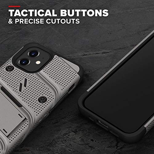 ZIZO Bolt Series for iPhone 12 Mini Case with Screen Protector Kickstand Holster Lanyard - Gun Metal Gray