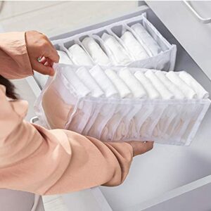 3 Set Thicker Underwear Drawer Organizers Divider, Home Foldable Bra Sock Underwear Organizer Storage Box (White)