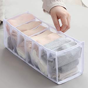 3 Set Thicker Underwear Drawer Organizers Divider, Home Foldable Bra Sock Underwear Organizer Storage Box (White)