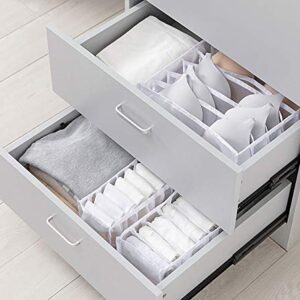 3 Set Thicker Underwear Drawer Organizers Divider, Home Foldable Bra Sock Underwear Organizer Storage Box (White)