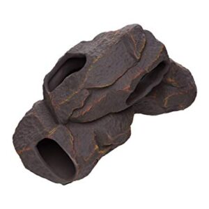 Plecoceramics Ceramic Magma Rock Stone Decoration - Aquarium Fish Tank Hideway Decor - for Cichlids Plecos Bettas