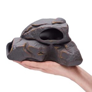 Plecoceramics Ceramic Magma Rock Stone Decoration - Aquarium Fish Tank Hideway Decor - for Cichlids Plecos Bettas