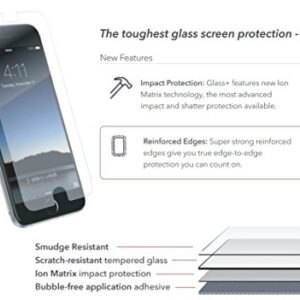 ZAGG InvisibleShield Glass+ Screen Protector – HD Tempered Glass for iPhone XS/X – Impact & Scratch Protection - Easy to Apply Tools Included - 2 PACK