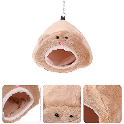 POPETPOP Winter Warm Dwarf Hamster Bed - Cute Small Pet House Warm Hanging Cage Cave Bed Small Animal Cage Accessories for Small Guinea Pig Rat Sugar Glider