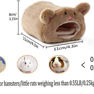 POPETPOP Winter Warm Dwarf Hamster Bed - Cute Small Pet House Warm Hanging Cage Cave Bed Small Animal Cage Accessories for Small Guinea Pig Rat Sugar Glider