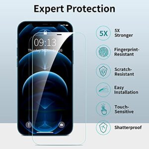 ImpactStrong Shatterproof Tempered Glass Screen Protector for iPhone 12 Mini [Easy Installation Frame] [Bubble Free] [9H Hardness] [Full Coverage] Case Friendly, 5.4 Inch (3-Pack)