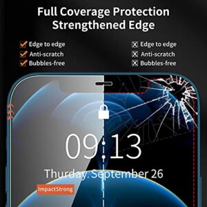 ImpactStrong Shatterproof Tempered Glass Screen Protector for iPhone 12 Mini [Easy Installation Frame] [Bubble Free] [9H Hardness] [Full Coverage] Case Friendly, 5.4 Inch (3-Pack)