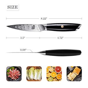 TUO Paring Knife - 3.5 inch Small Kitchen Knife Peeling Knife for Fruit and Veggie, AUS-8 Japanese Stainless Steel with Ergonomic G10 Handle, Falcon S Series with Gift Box