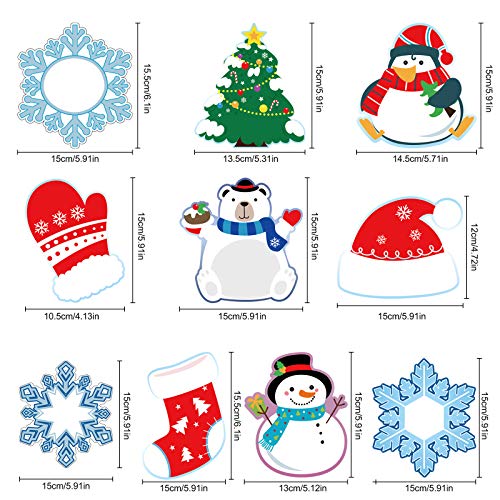 50 Pieces Winter Cutouts Snowflake Penguin Snowman Classroom Decoration Colorful Christmas Party Decorations Supplies for Bulletin Board Classroom School Winter Theme Party