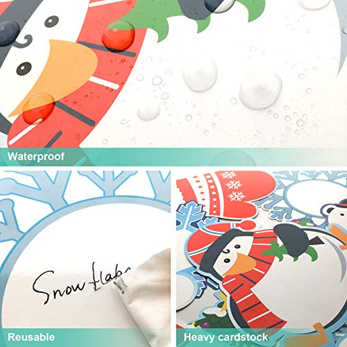 50 Pieces Winter Cutouts Snowflake Penguin Snowman Classroom Decoration Colorful Christmas Party Decorations Supplies for Bulletin Board Classroom School Winter Theme Party