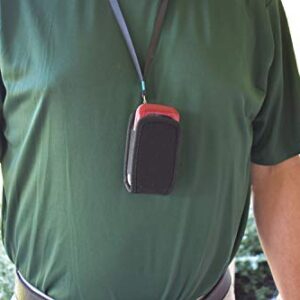 Around The Neck Hanging Open Top Padded, Black Case with Safety Lanyard fits GreatCall Lively Flip Phone,Metal