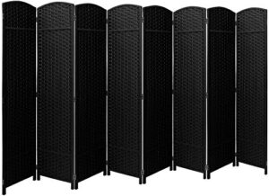 sorbus room divider privacy screen, 6 ft. tall extra wide foldable panel partition wall divider, double hinged room dividers and folding privacy screens (black)
